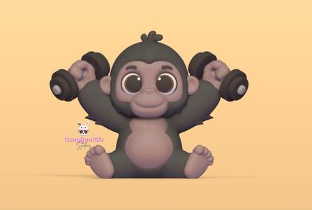 Gorilla Working Out