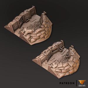 Trenched Battlefield - Artillery posts and dragon teeth