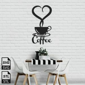 Coffee 2D Wall Art STL SVG