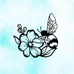 mural bee in bloom