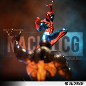 Fan Art Spiderman Vs Venom - Statue