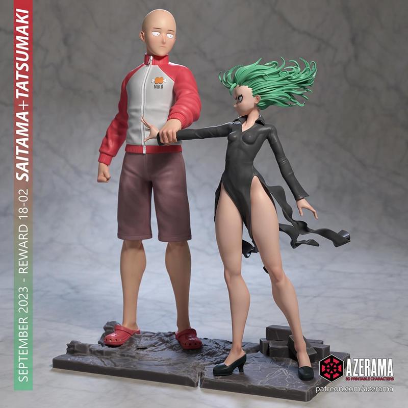 Saitama+Tatsumaki STL Ready for 3D Printing