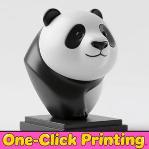 Panda Head Sculpture