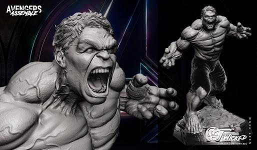 Wicked Marvel Hulk (Avengers Diorama) Sculpture: Tested and ready for 3d printing