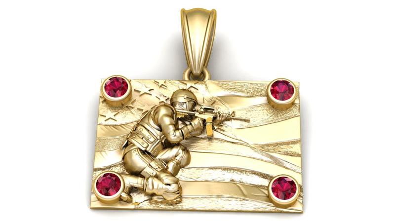 army pendant3d printable model