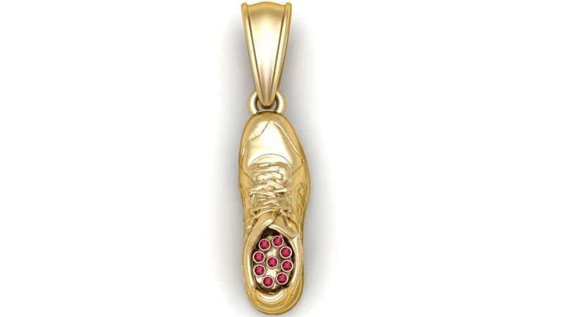 Gemstone Football Pendant