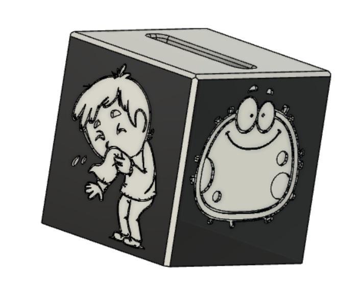Sick boy and bacillus tissue box