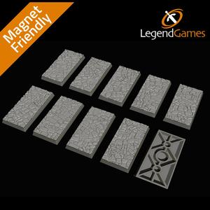 LegendGames 30x60mm Rectangular Uneven Cobblestone bases x10