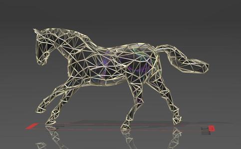 Horse 18 - Low Voronoi Style - Single Spider Web - LowPoly - Perfect Design - Easy Print - Decor
