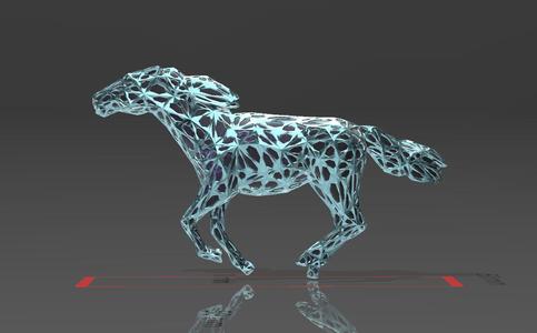 The Galloping Horse - Voronoi Style - Spider Web - LowPoly - Perfect Design - Easy Print - Decor