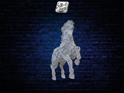 Horse 11 - Low Voronoi Style - Single Spider Web - LowPoly - Perfect Design - Easy Print - Decor