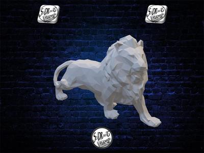 Roaring Lion King of the Jungle - Low Poly - Excellent Design - Decor