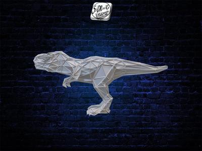 Dinosaur L8 - Low Voronoi Style - Single Spider Web - LowPoly - Perfect Design - Easy Print - Decor