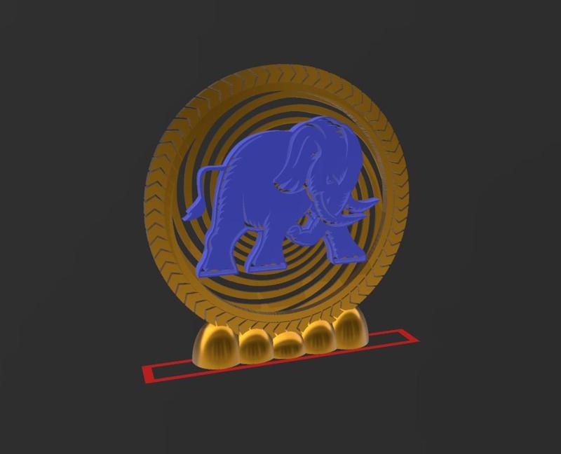 Elephant - Q33 - Quick Print Gift - 2D - NO SUPPORT