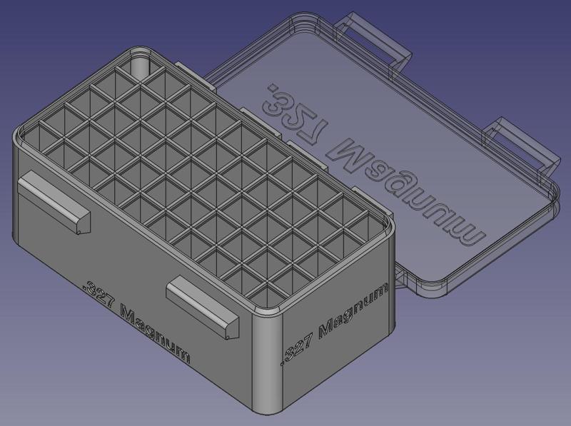 .327 Federal Magnum, Head Up, Snug Double Snap Latch Modular Ammo Box