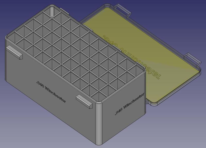 .348 Winchester, Head Up, Snug Double Snap Latch Modular Ammo Box