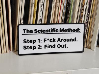Scientific method sign / badge
