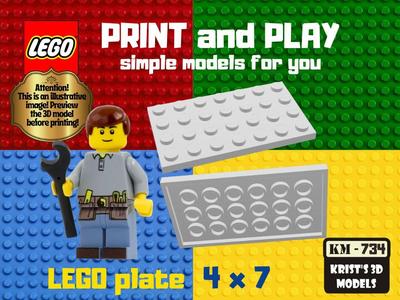 lego plate 4x7