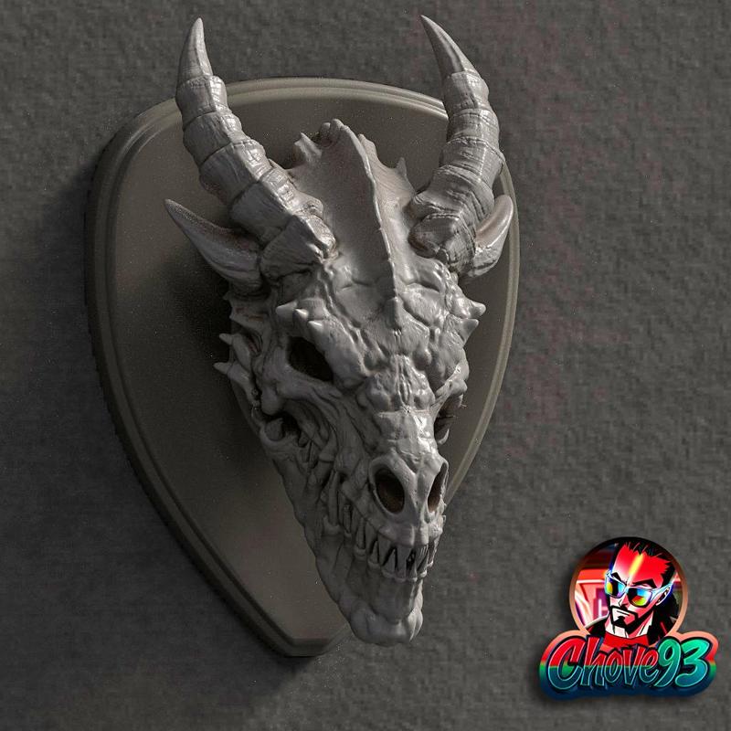 Dragon Skull Wall Trophy