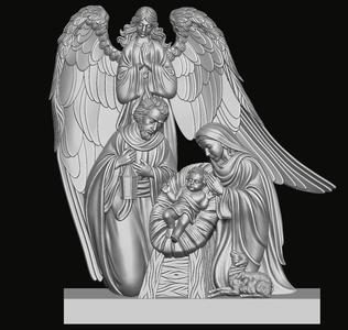 Holy Family with angel