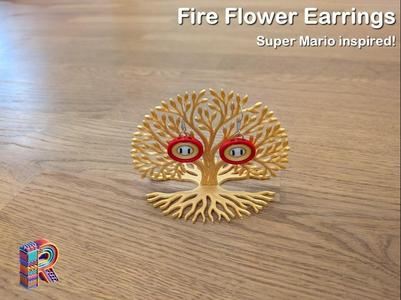 Mario-Inspired Fire Flower Earrings