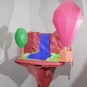 Low Poly Floating Island - Forest