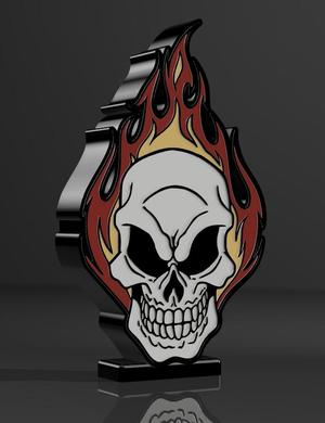 Flame skull lamp v2