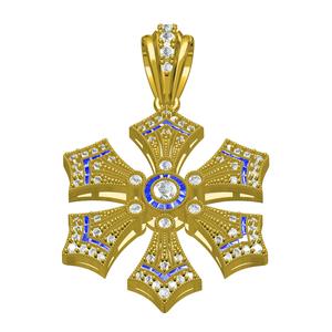 Round Diamond Pave Set Art Deco Pendant