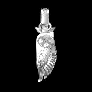 Feather Skull Unique Wings Pendant