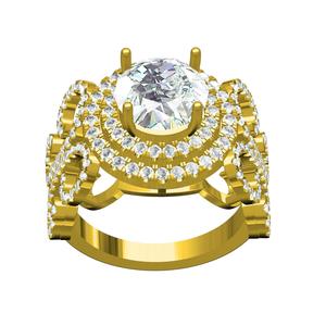 Big Round Diamond Vintage Engagement Ring for Women