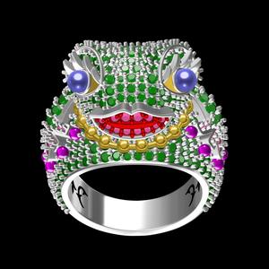 Multicolor Diamond Frog Animal Cocktail Ring