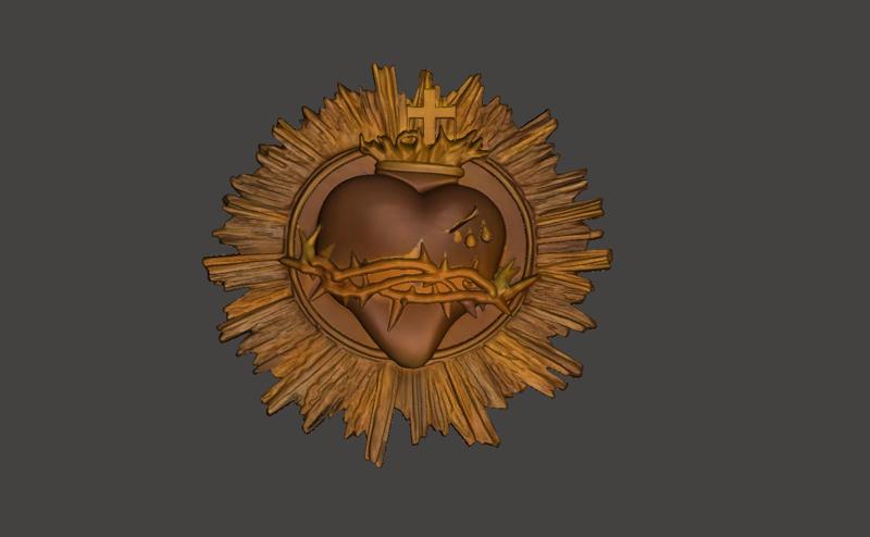 Sacred Heart pendant, Jesus Sacred Heart, Holy Spirit, Divine Love, Crucifixion, Holy Blood, spiritual symbol wall art decoration, Christian ornament, charm