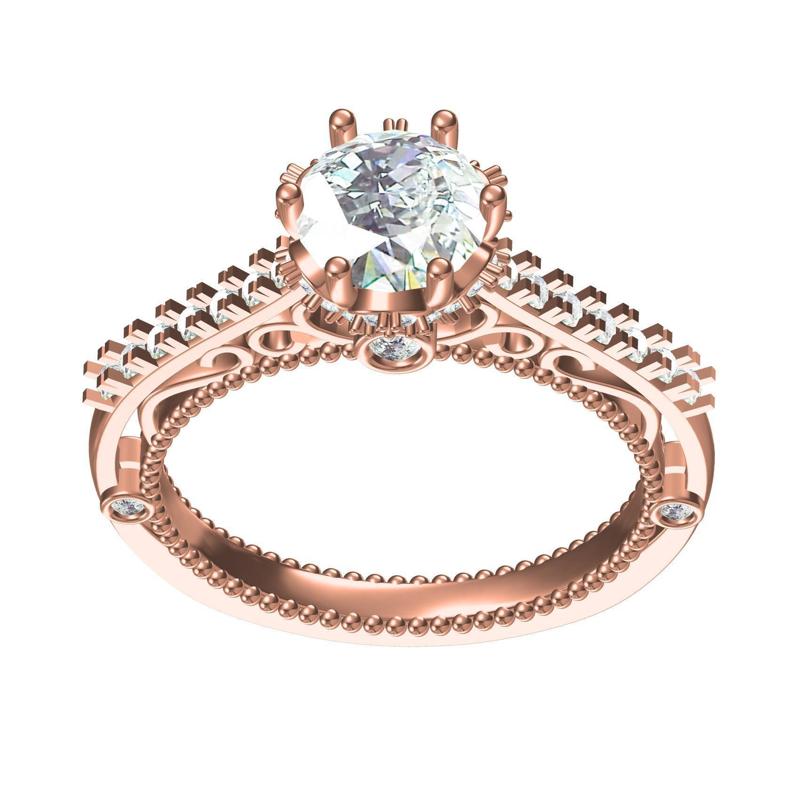 Unique Art Deco Style Cathedral Engagement Ring for Women