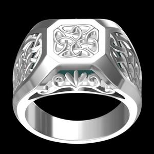 Mens Celtic Irish Scottish Signet Ring