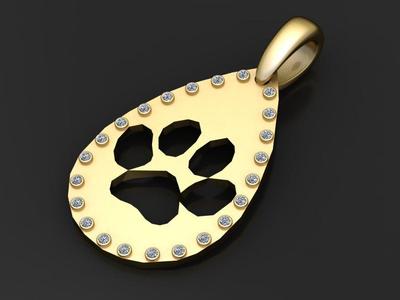 CAT PAW PENDANT 3D PRINTABLE MODEL