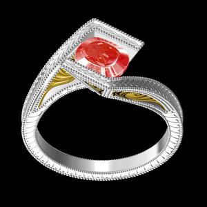 Single Stone Filigree Engraving Engagement Ring