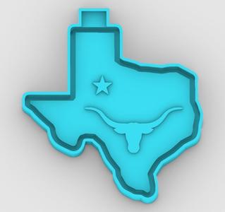 Texas Map - Longhorn 181546 - freshie mold - STL for silicone mold