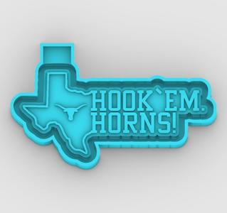 Texas - Hook Em Horns - freshie mold - STL for silicone mold