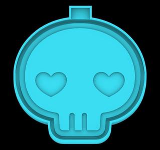 Minimalist skull with heart eyes - freshie mold - STL for silicone mold