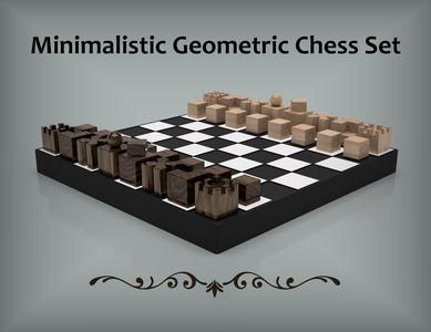 Minimalistic Geometric Chess Set
