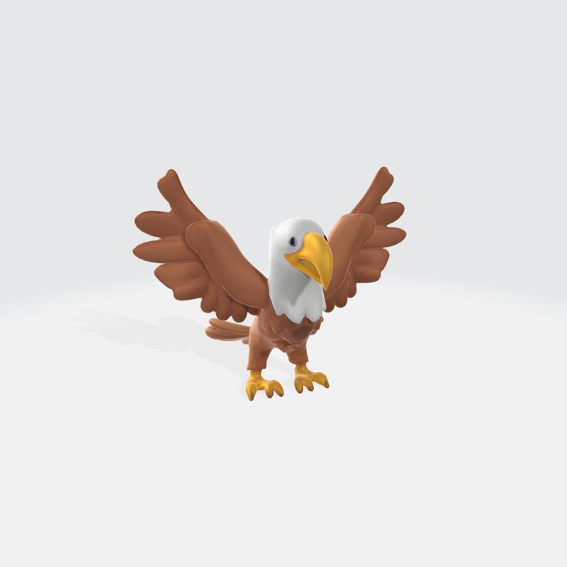 Cartoon Eagle 3D Model - Bird Character