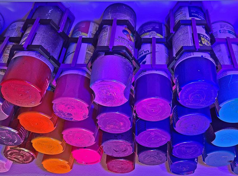 Modular Hexagon Spray Can Rack