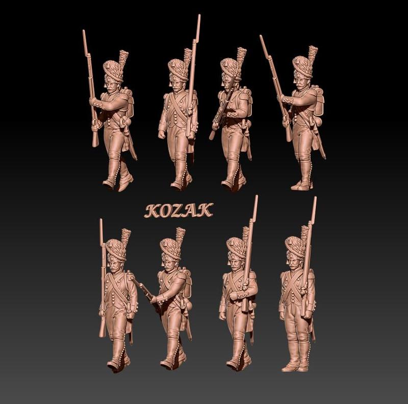 Napoleonic french grenadiers in bearskin hats set 2