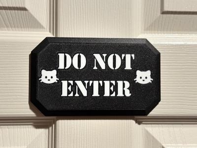 Cat/Dog DO NOT ENTER Sign for Parties