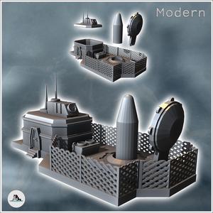 Modern missile launch complex with ballistic warhead and command post (9) - Modern WW2 WW1 World War Diaroma Wargaming RPG Mini Hobby