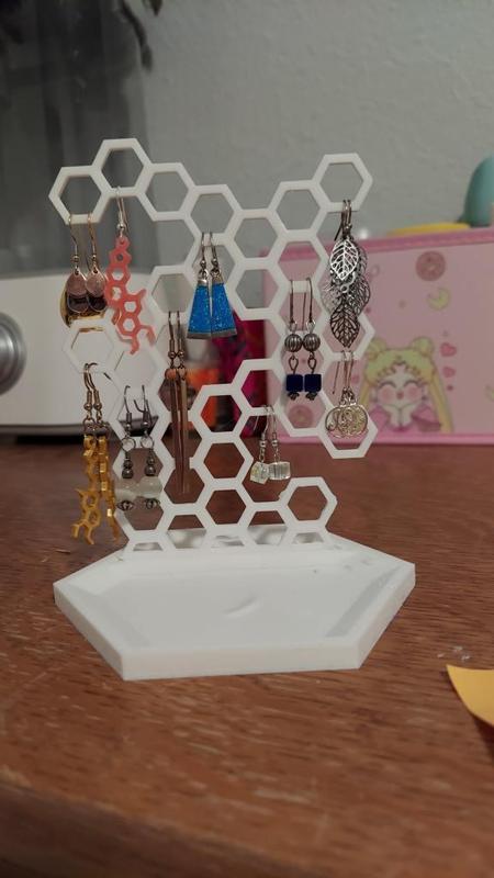 Earring Stand Honeycomb Hexagon