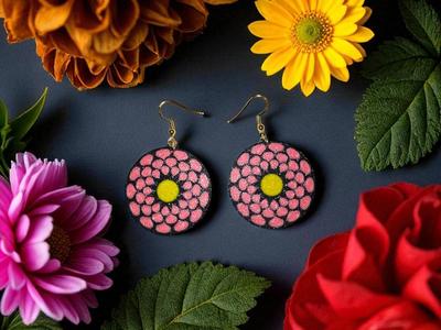 Atypical flower earrings