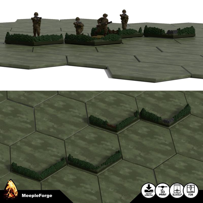 Scenery Hex Edge Hedgerows