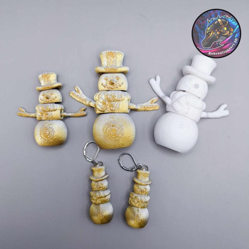 Flexi Snowman Keychain and Earring