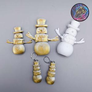 Flexi Snowman Keychain and Earring